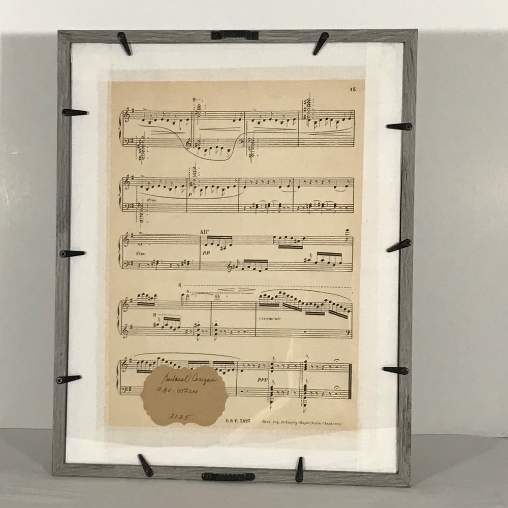 Sheet Music Custom Art Pieces - Classical Series "Souvenir D'Italie" (grey) - Picture 3 of 4